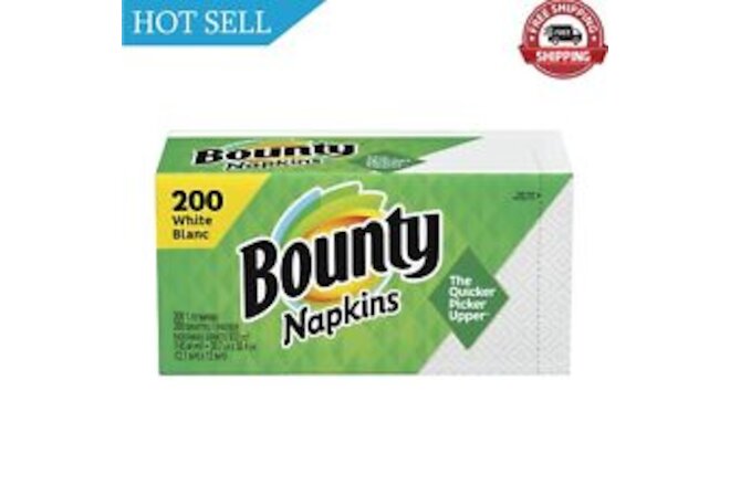 Bounty Paper Napkins, White, 1 Pack, 200 Sheets per Pack