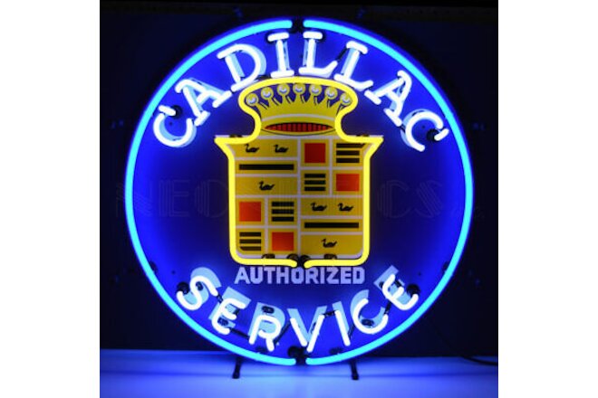 Neon Sign Cadillac Service Escalade Garage wall lamp GM 1959 Coupe De Ville 24"
