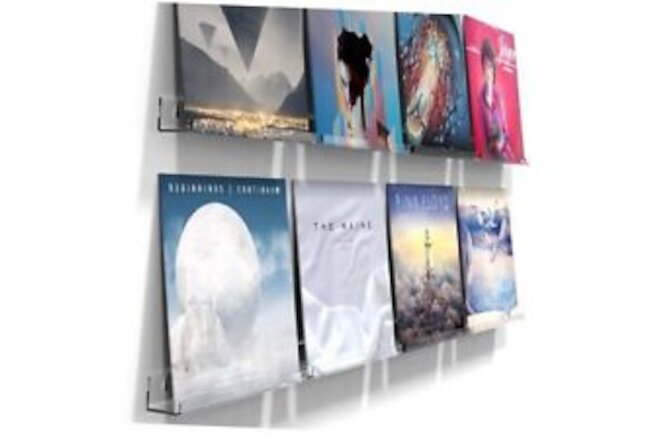 8 Pack 12-inch Vinyl Record Wall Mount,Clear Acrylic Album Record Holder clear