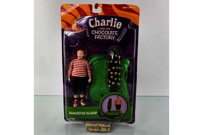 AUGUSTUS GLOOP Charlie & The Chocolate Factory Figure Willy Wonka Candy RARE NEW