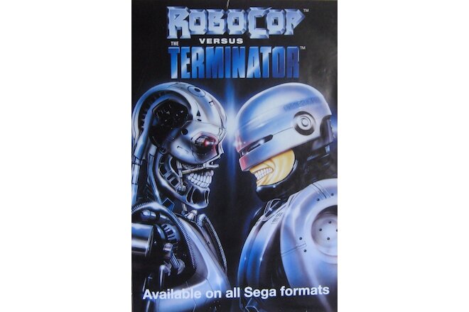 40x60" SUBWAY POSTER~Robocop Vs. Terminator 1991 HUGE Sega Video Game Print NOS~