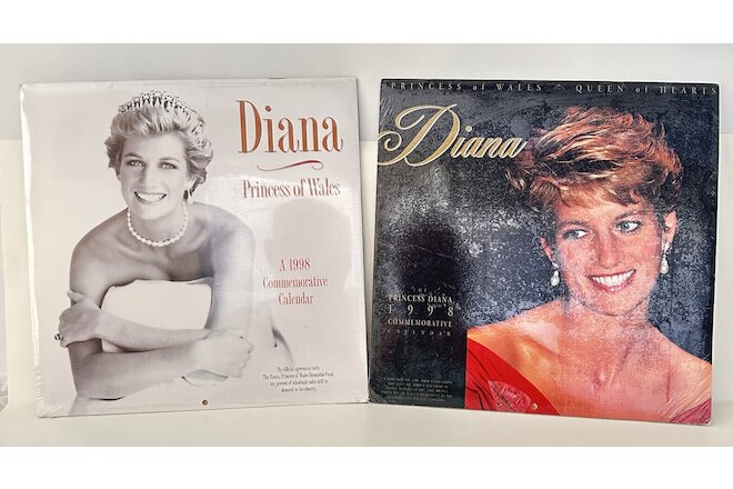 New & Sealed Princess Of Whales Diana 1998 Commemorative Calendars Vtg Lot of 2
