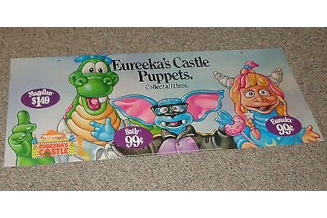 Nickelodeon Eureeka's Castle Hand Puppet Toys Cardboard Poster Sign Pizza Hut