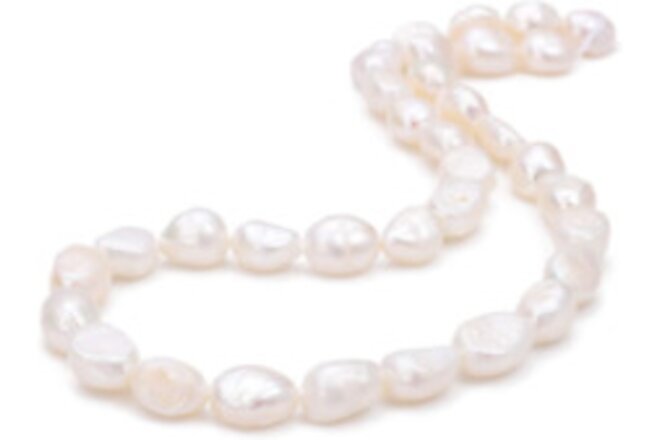 BEADIA Natural Pearl Beads 9-10mm White Freshwater Cultured Loose Gemstone Beads