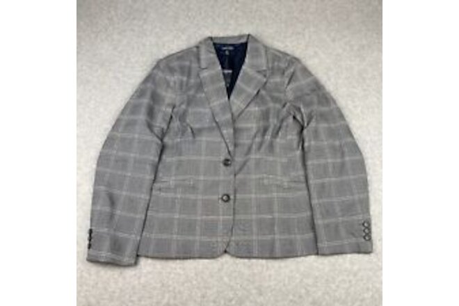 Chadwicks Womens Blazer Jacket 10 P Petites Plaid Gray NWT 2 Button