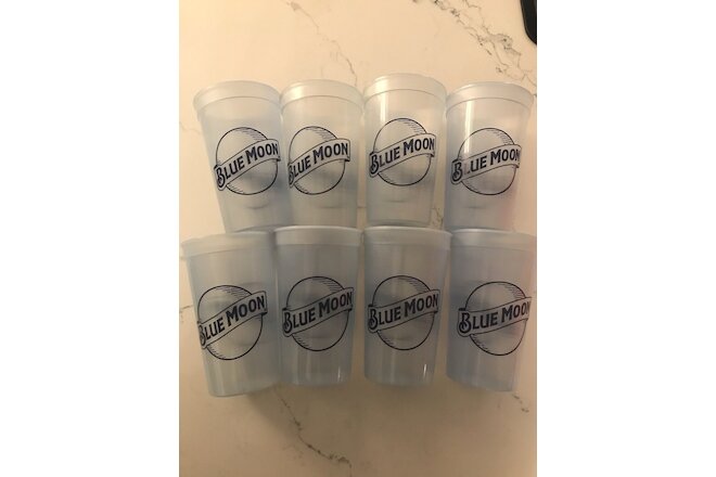 Blue Moon Beer Cups SET of 8 NEW