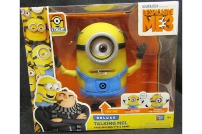 Despicable Me 3 Deluxe TALKING MEL Minion 25 Sounds,Poseable,Eyes Move,Works NIB
