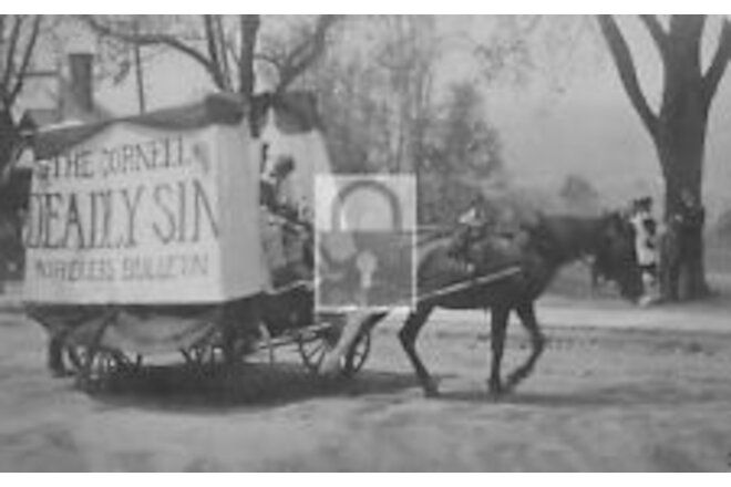 Cornell Deadly Sin Wireless Bulletin Horse Wagon Ithaca NY 11x17 CANVAS POSTER