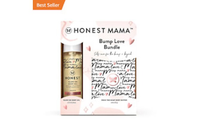 Honest Mama Body + Belly Bump Love Bundle | Moisturizing, Plant-Based Oil + Stre