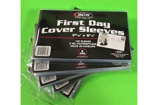 500 FIRST DAY COVER POLY SLEEVES, FOR #6 COVERS, ARCHIVAL SAFE, GREAT PRICE!