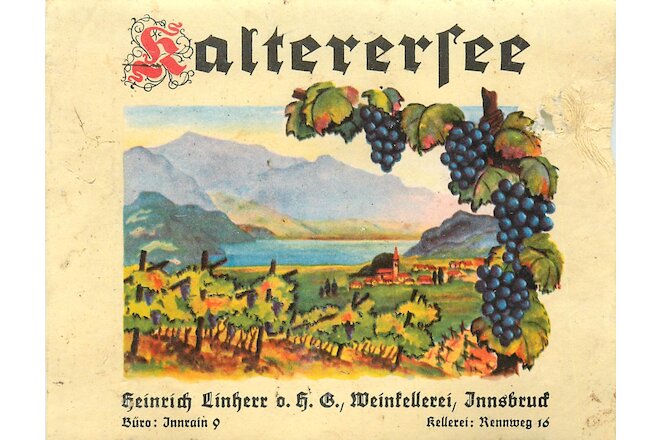 Label Wine Liquor Kaltersee Wine Heinrich Linherr O H G Weinfellerei Innsbrund
