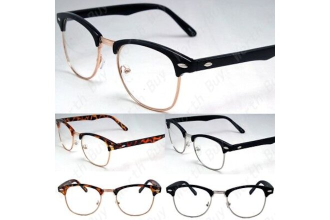 New Clear Lens Glasses Mens Women Nerd Horn Frame Fashion Eyewear Designer Retro