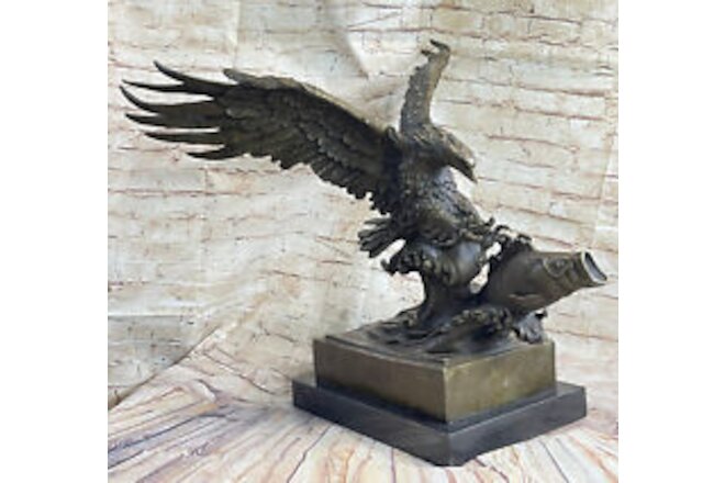 Massive American Eagle in Flight with Fish Sculpture by Milo Striking Artwork NR