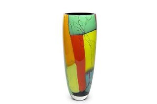 Cá d'Oro Glass Vase Colored Splinters Hand Blown Murano-Style Art Glass -