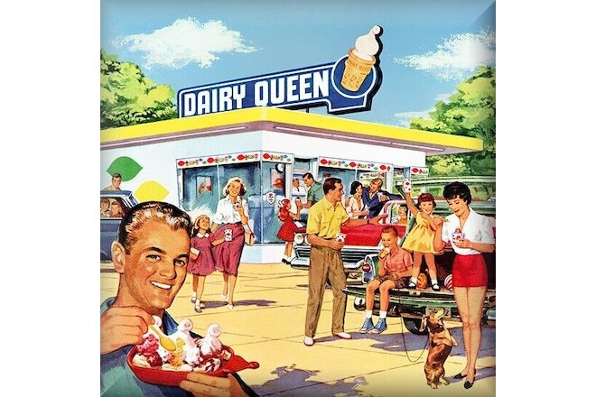 1950s DAIRY QUEEN Restaurant Scene, Refrigerator Magnet, 42 MIL Thickness