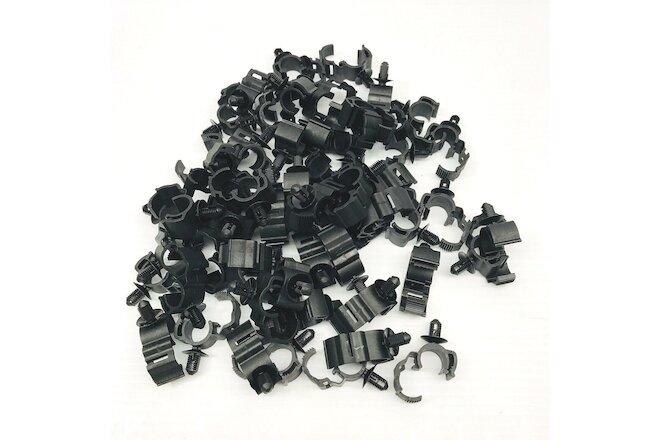 LOT OF 100 ARAYMOND 237096000 BLACK PLASTIC PLUG-IN CABLE CLIP - MANUAL LOCKING