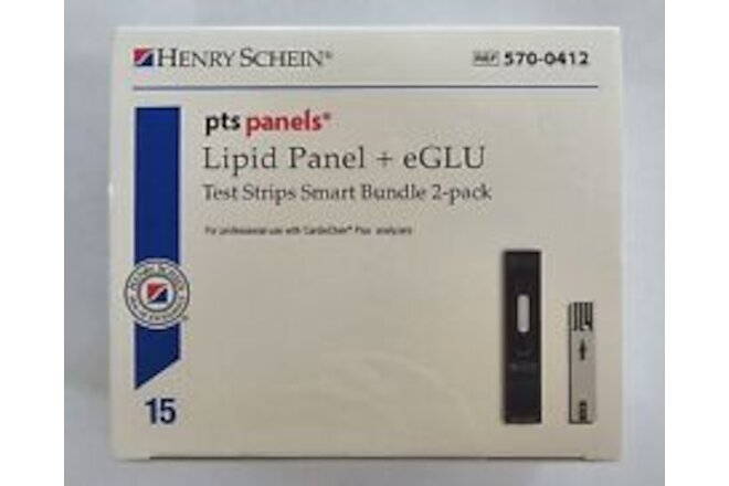 HENRY SCHEIN PTS Panels Lipid Panel eGLU glucose Test Strips Exp 07/2024 LOT 228