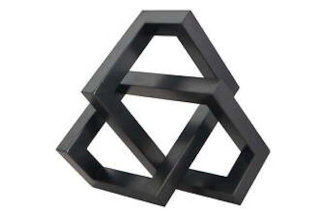 12" x 7" Black Metal Abstract Shaped Geometric Sculpture