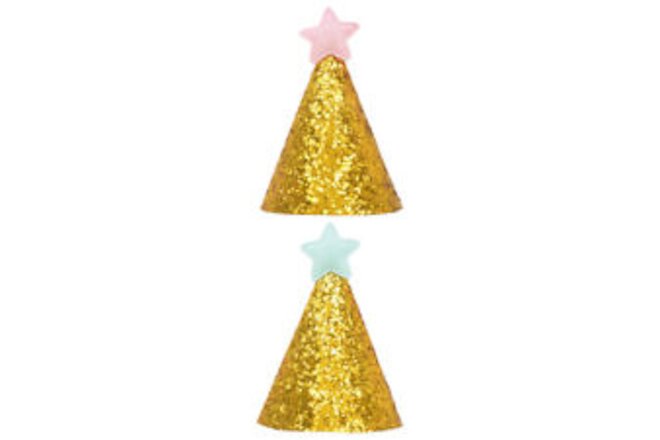 6pcs Mini Birthday Pointed Hats Shiny Star Golden Hat Party Supplies for Kids