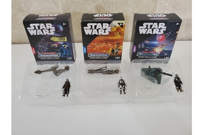Star Wars Micro Galaxy Squadron Mando Din Djarin, Series 1, 2, and 5 figures