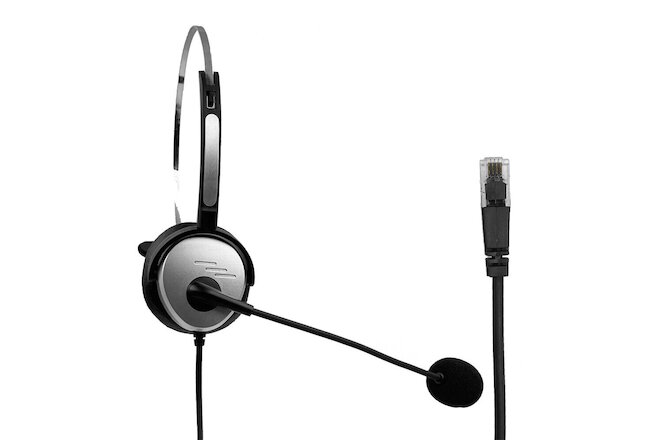 Call Center Telephone/IP Phone Headset With Boom Mic 4-pin RJ9 Modular Connector