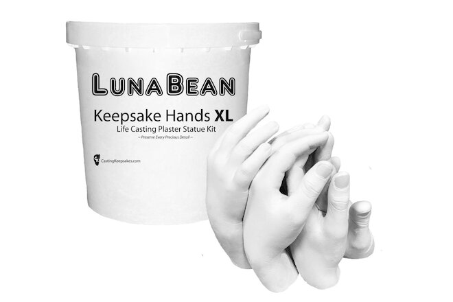 Luna Bean KEEPSAKE HANDS -XL- CASTING KIT Large Plaster Statue Hand Cast Family