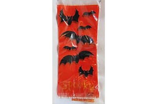 Vintage Halloween Spooky Bats Trick or Treat Bags Set of 23 Plastic Cat Candy