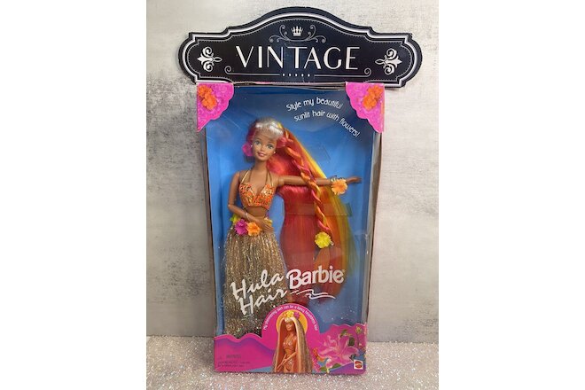 Vintage 1996’ Mattel Hula Hair Barbie Doll #17047 New Old Stock. Box Dented.