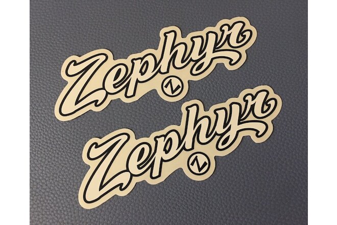 Rare Lot 2 ZEPHYR HAT Cap MANUFACTURER Glossy Vinyl Sticker Collector Dealer