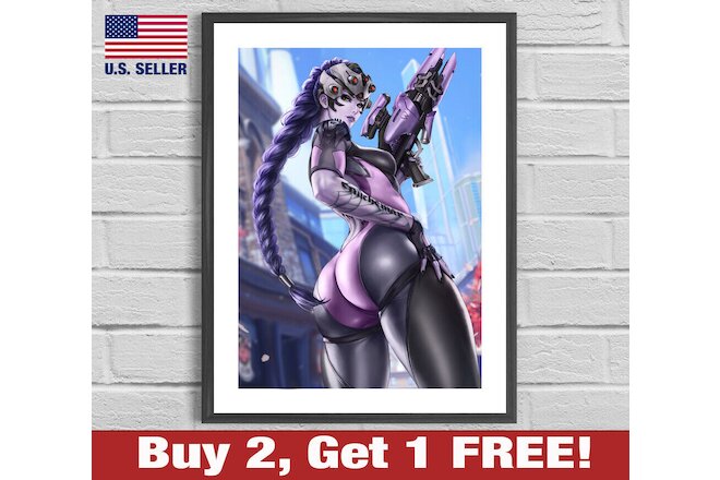 Overwatch Widowmaker 18" x 24" Poster Print Game Room Man Cave Decor Wall Art