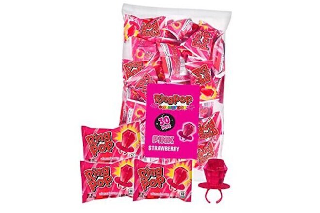 Colorfest Strawberry Easter Candy - 30 Count Bulk Lollipop Pack – Pink