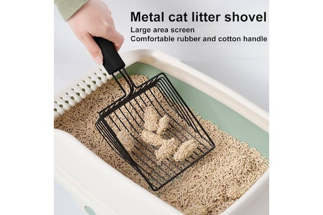 Cat Poop Scooper Pet Poops Shovel Durable Non-stick Metal Litter Scoop with Long