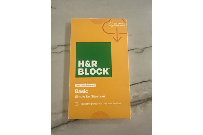 H&R Block 2022 Tax Software - Basic Tax Situations PC/MAC Download CODE