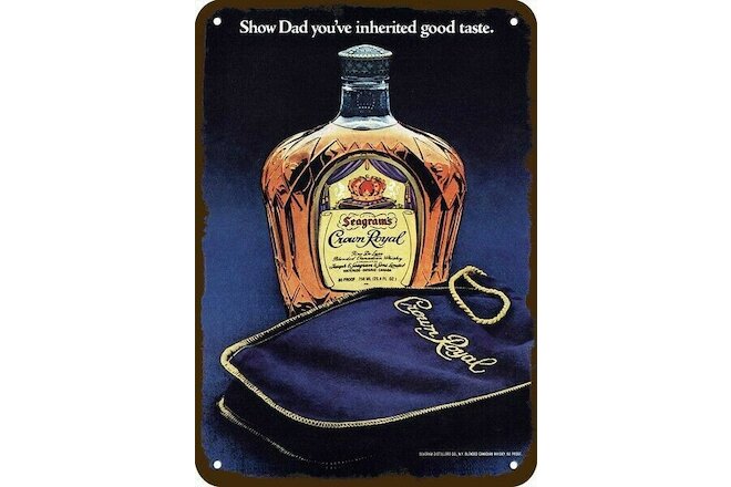 1979 CROWN ROYAL Whisky Show Dad Vintage-Look **DECORATIVE REPLICA METAL SIGN**