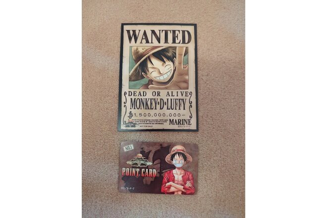 One Piece Wanted Mini Poster Bromide Card 01 Monkey D. Luffy Mugiwara Store Gift