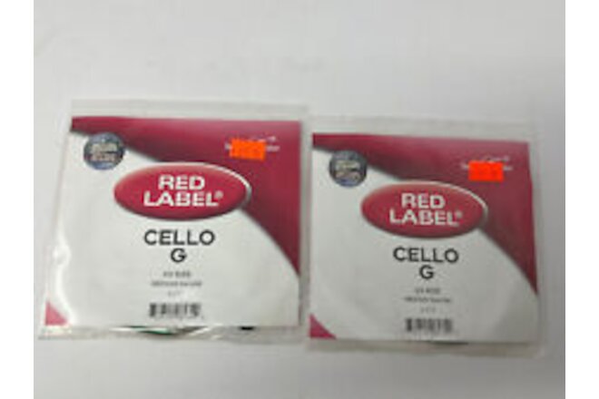 NEW Super Sensitive Red Label Cello G Single Strings in 1/2 Size Lot of 2