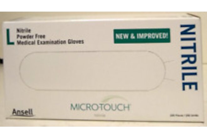 200 Nitrile Gloves Large Micro-Touch Powder Free Medical Examination 6034303