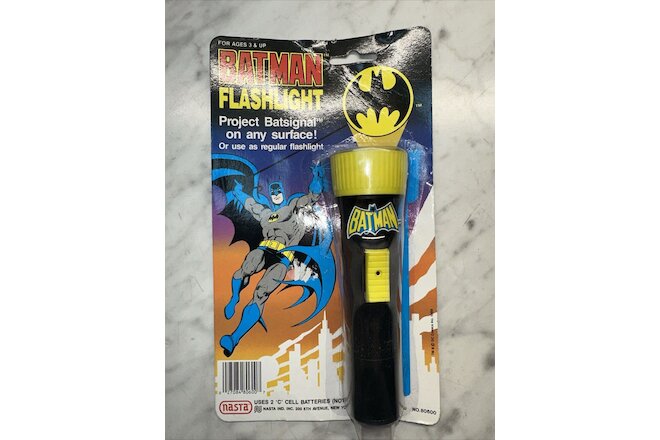 RARE Vintage 1989 Batman Flashlight Project Batsignal Toy DC Comics Nasta SEALED