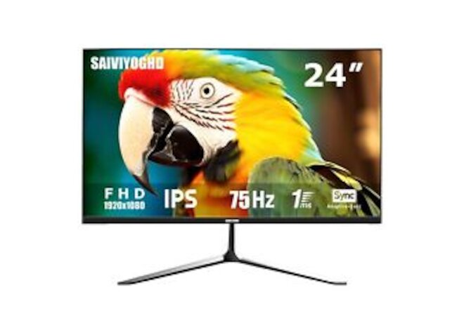 SAIVIYOGHD 24-inch FHD Gaming Monitor，75Hz, IPS Eye Care 1080P Display, HDMI,...