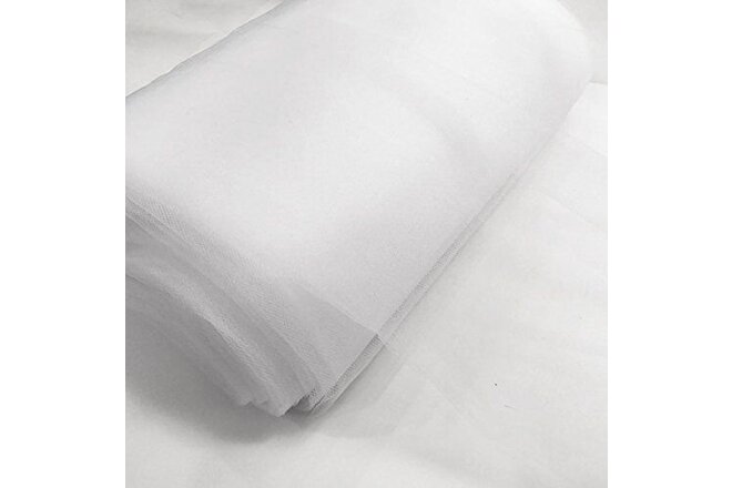 WHITE 54" by 40 yards (120 ft) fabric tulle bolt for wedding and decoration.