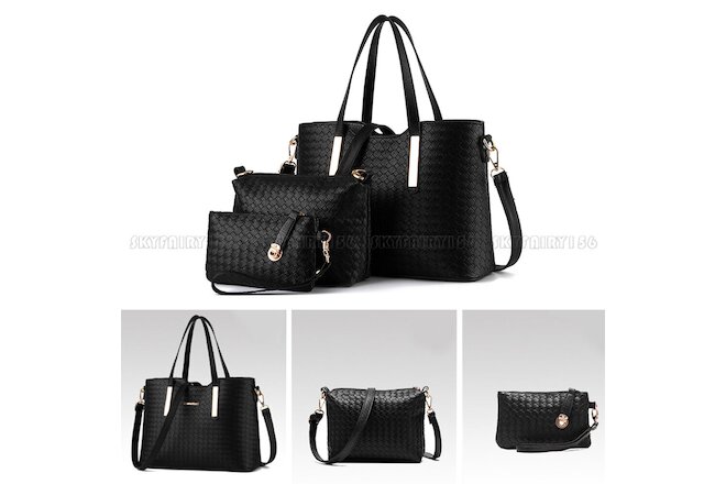 Women Leather Handbag Shoulder Bag Tote Purse Messenger Crossbody Satchel 3pcs