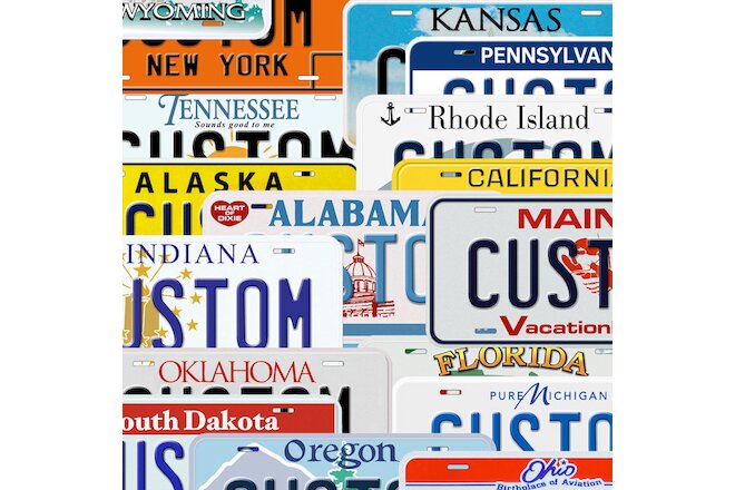 USA State Custom Aluminum Any Name Text Number Novelty Car License Plate
