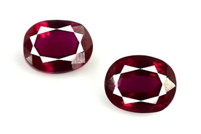 Natural Burma Ruby 13.65 Carat Oval Loose Gemstone Matching Pair Certified