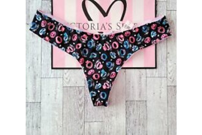 NWT Victoria's Secret SEXY LITTLE THINGS Satin Rings Bow Vintage L Thong Panties