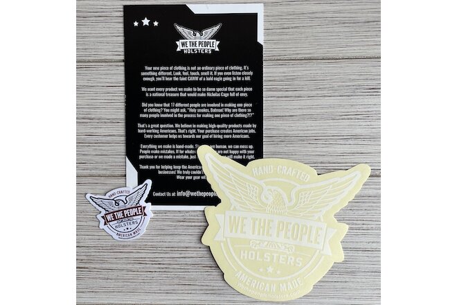 We The People Holsters STICKER / DECAL LOT with Web Store DISCOUNT CODE