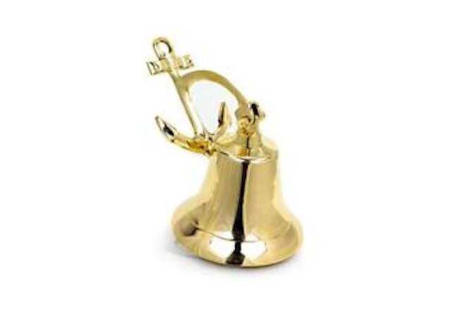 6" Brass Wall Anchor Bell - Nautical Décor Premium Spotless Pristine Polished...