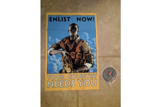 Battlefield 1 Collector's Edition "Enlist Now!" Cloth Poster + Cavalry Patch NEW