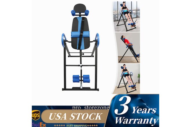 Inversion Table Back Pain Therapy Heavy Duty Teeter Foldable Fitness Table 330lb