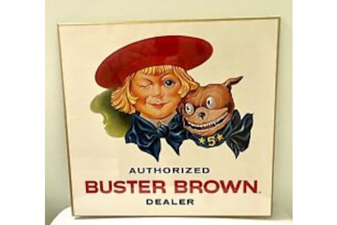 Vintage 1950s Buster Brown Shoe Store Display Sign Advertising New Old Stock