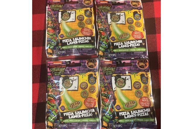 NEW Nickelodeon TMNT Ninja Turtles PIZZA LAUNCHER Packs Lot Of 4 FAST SHIPPIN D1